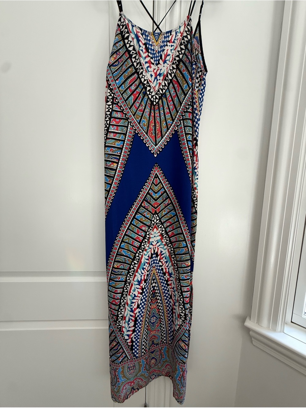 Greylin Multicolor Abstract Print Maxi Dress Size L NWT